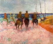 Paul Gauguin Riders on the Beach oil